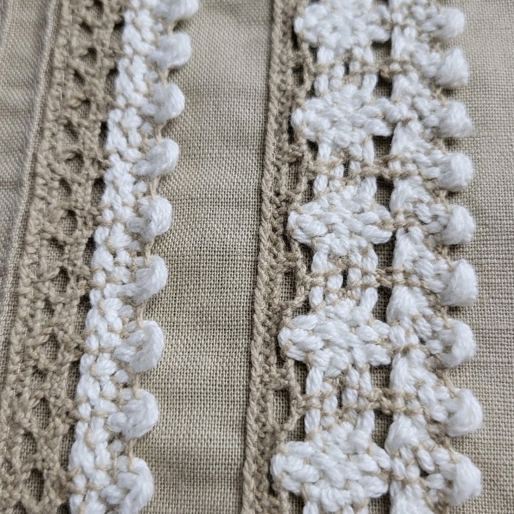 Brooks Brothers‎ Size 6 Beige Linen Cotton Cottagecore Crochet Dress. - Picture 7 of 13